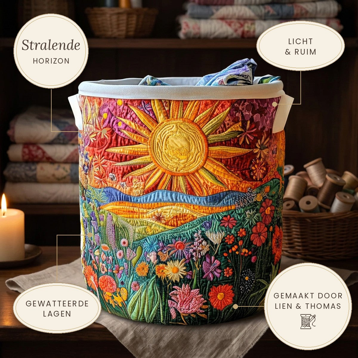 Gewatteerde wasmand Stralende horizon