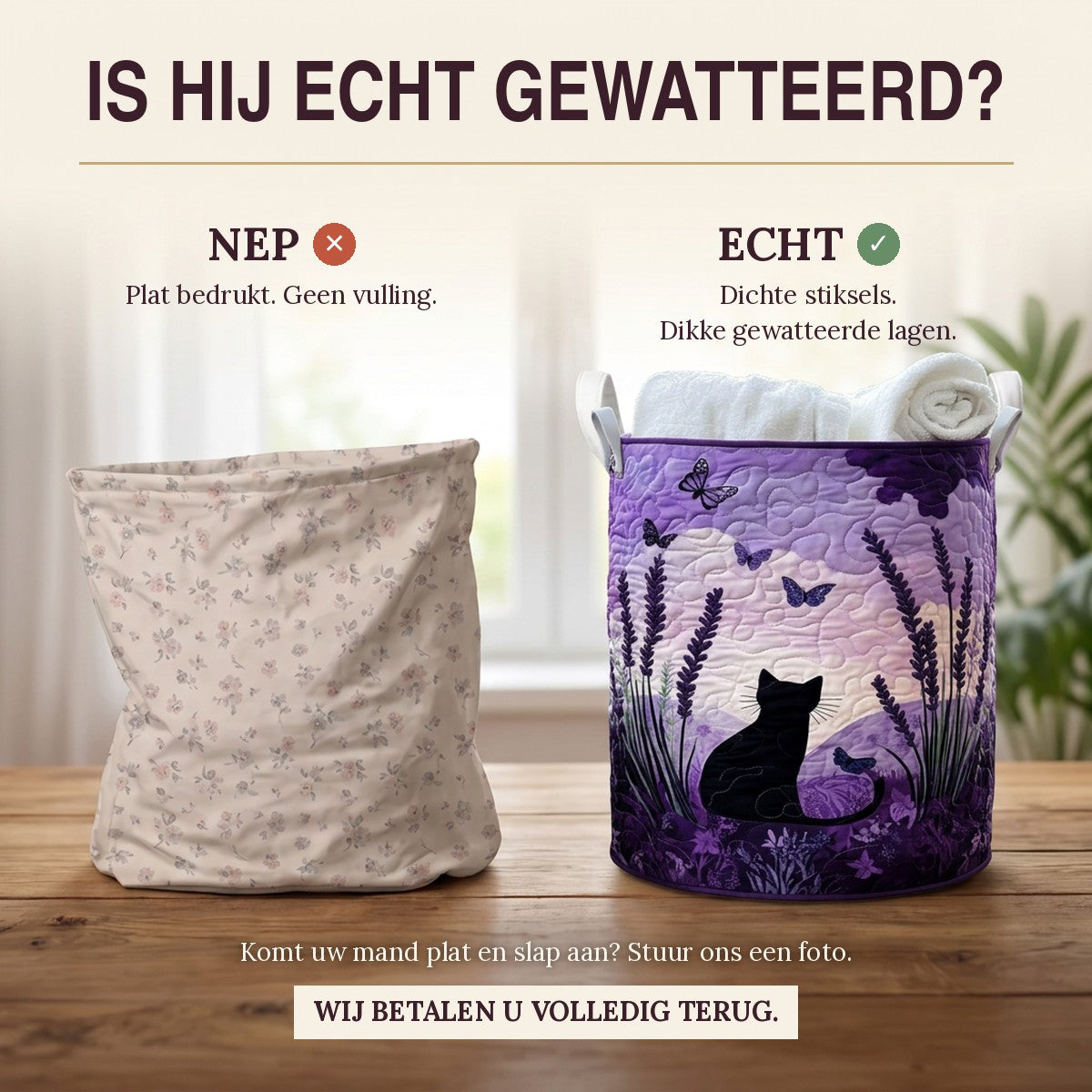 Gewatteerde wasmand Kattenvriendjes