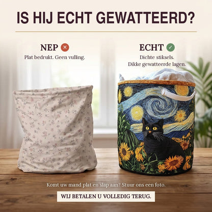 Gewatteerde wasmand Slimme kat