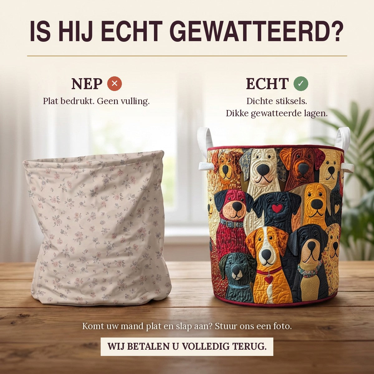 Gewatteerde wasmand Kleurrijke honden