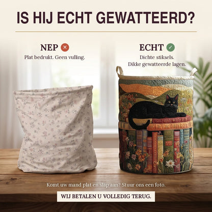 Gewatteerde wasmand Knusse kat