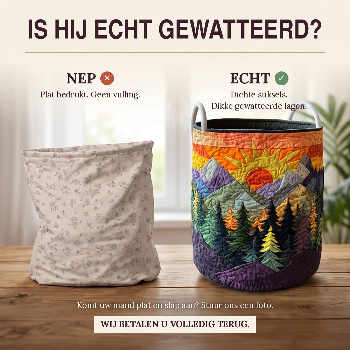 Gewatteerde wasmand Gloeiend bos
