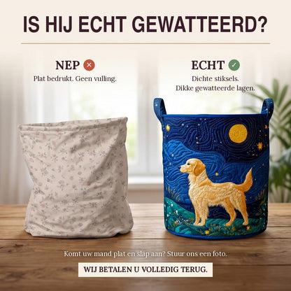 Gewatteerde wasmand Gouden hond