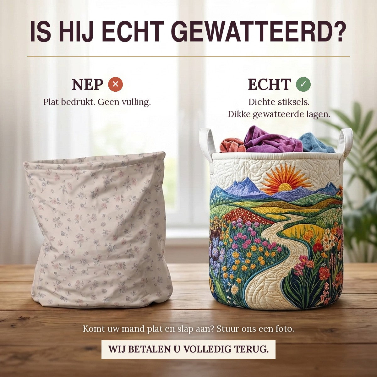 Gewatteerde wasmand Gouden horizon