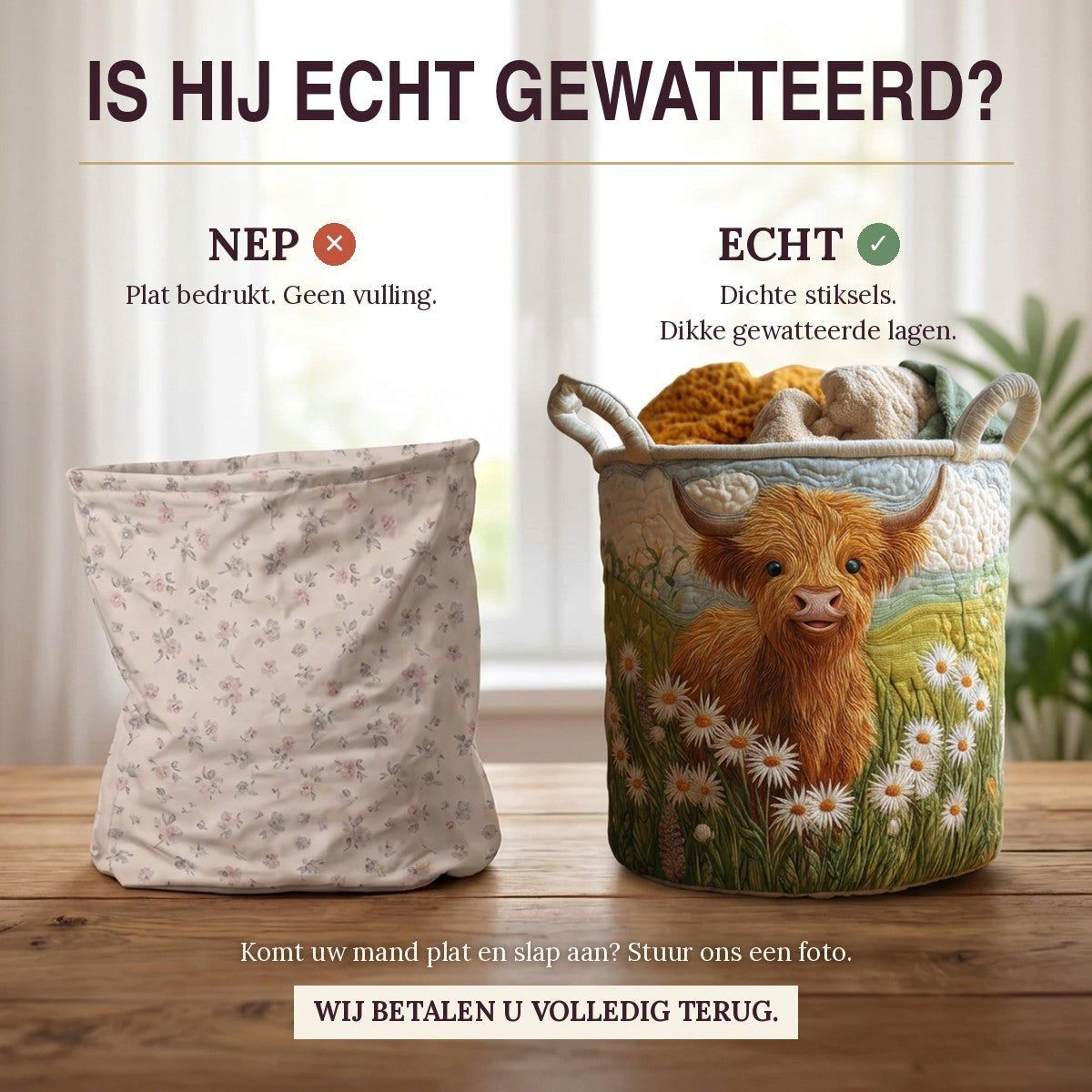 Gewatteerde wasmand Zonsondergang in de Highlands
