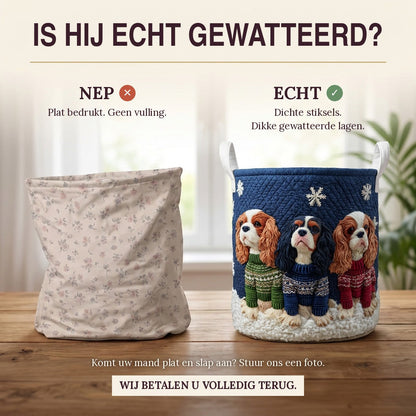 Gewatteerde wasmand King Charles in trui