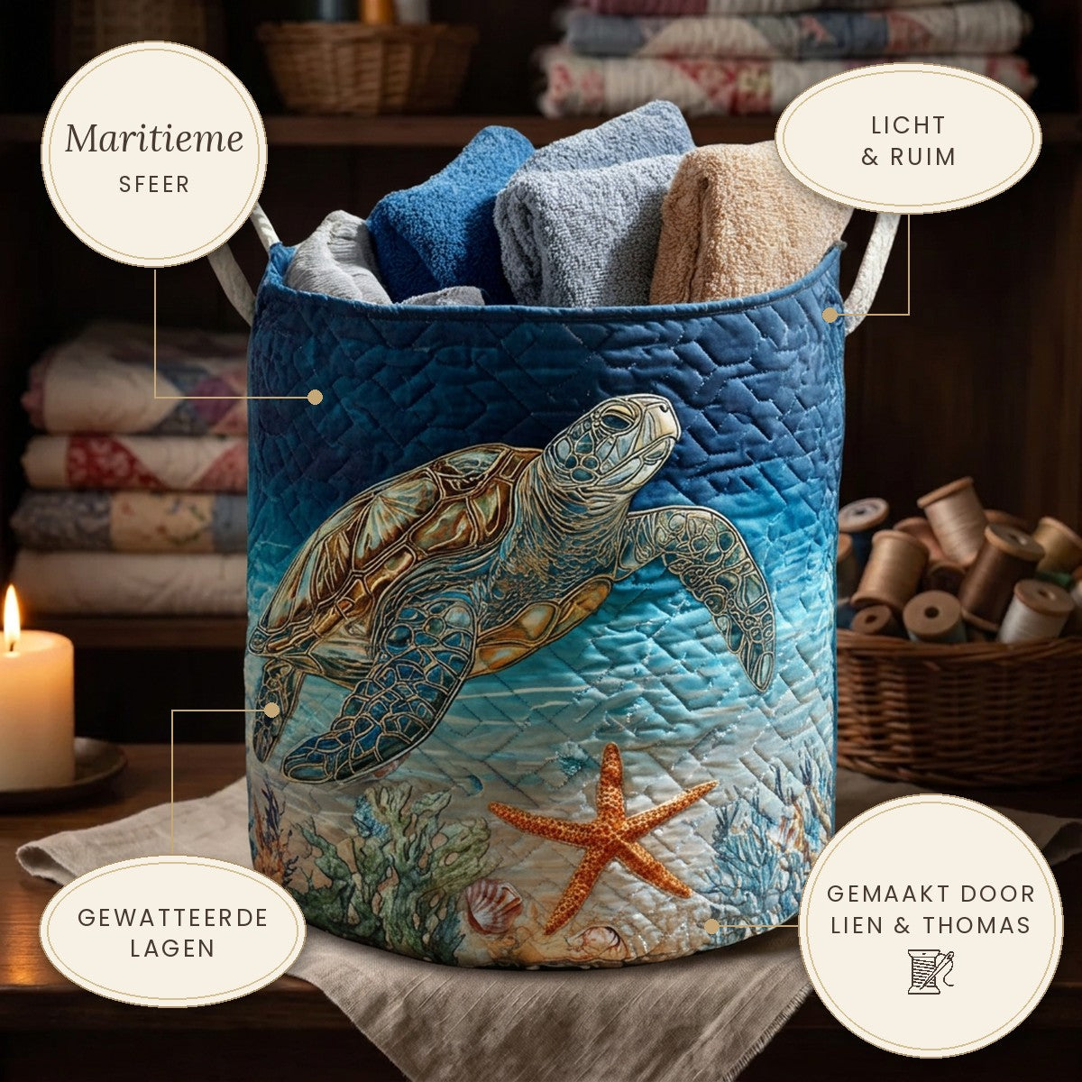 Gewatteerde wasmand Maritieme sfeer
