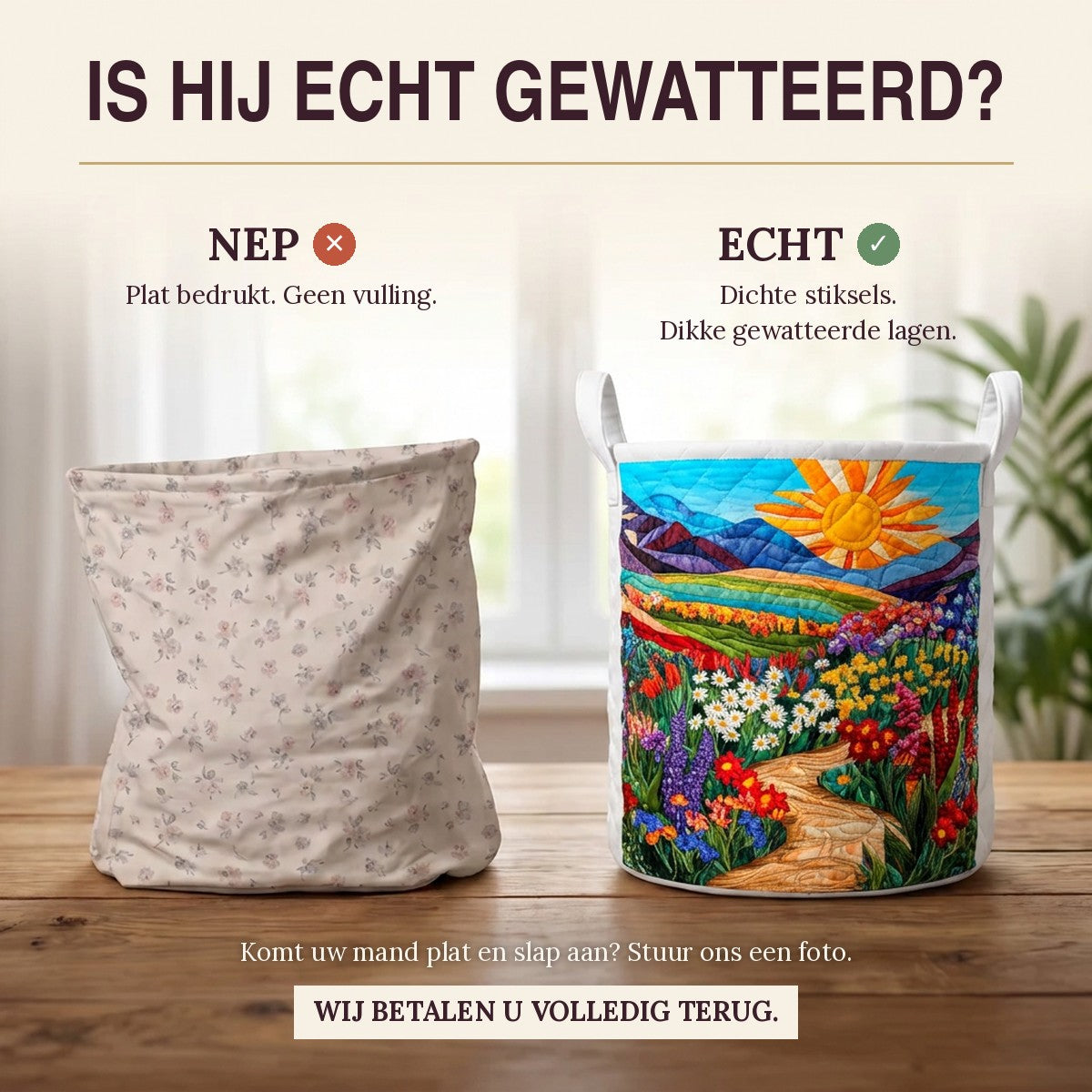 Gewatteerde wasmand Weidelied