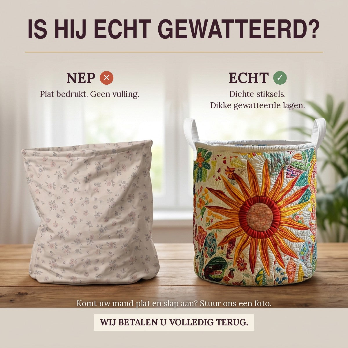 Gewatteerde wasmand Zonnige weide