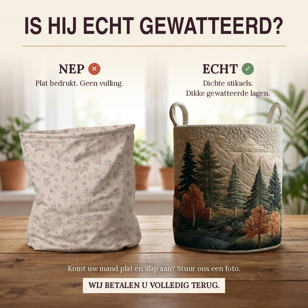 Gewatteerde wasmand Bergzicht