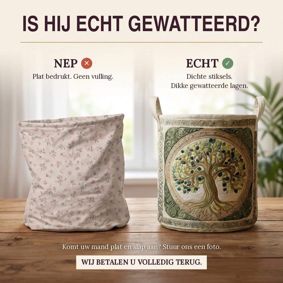 Gewatteerde wasmand Mystieke boom