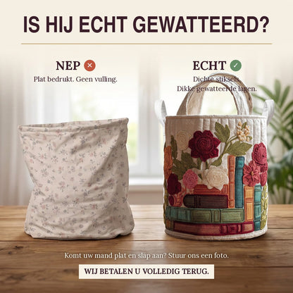 Gewatteerde wasmand Verhalen van bloemblaadjes
