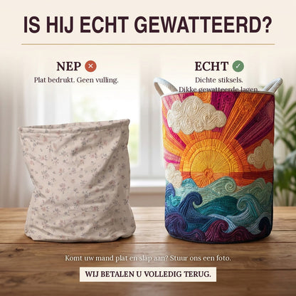 Gewatteerde wasmand Stralende zon