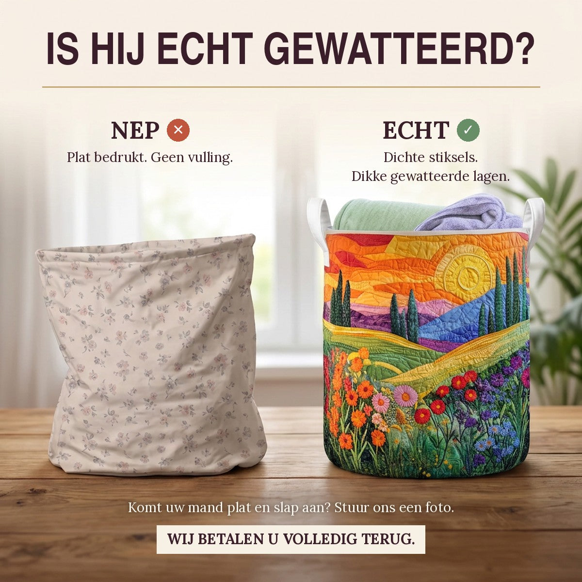Gewatteerde wasmand Lentevelden