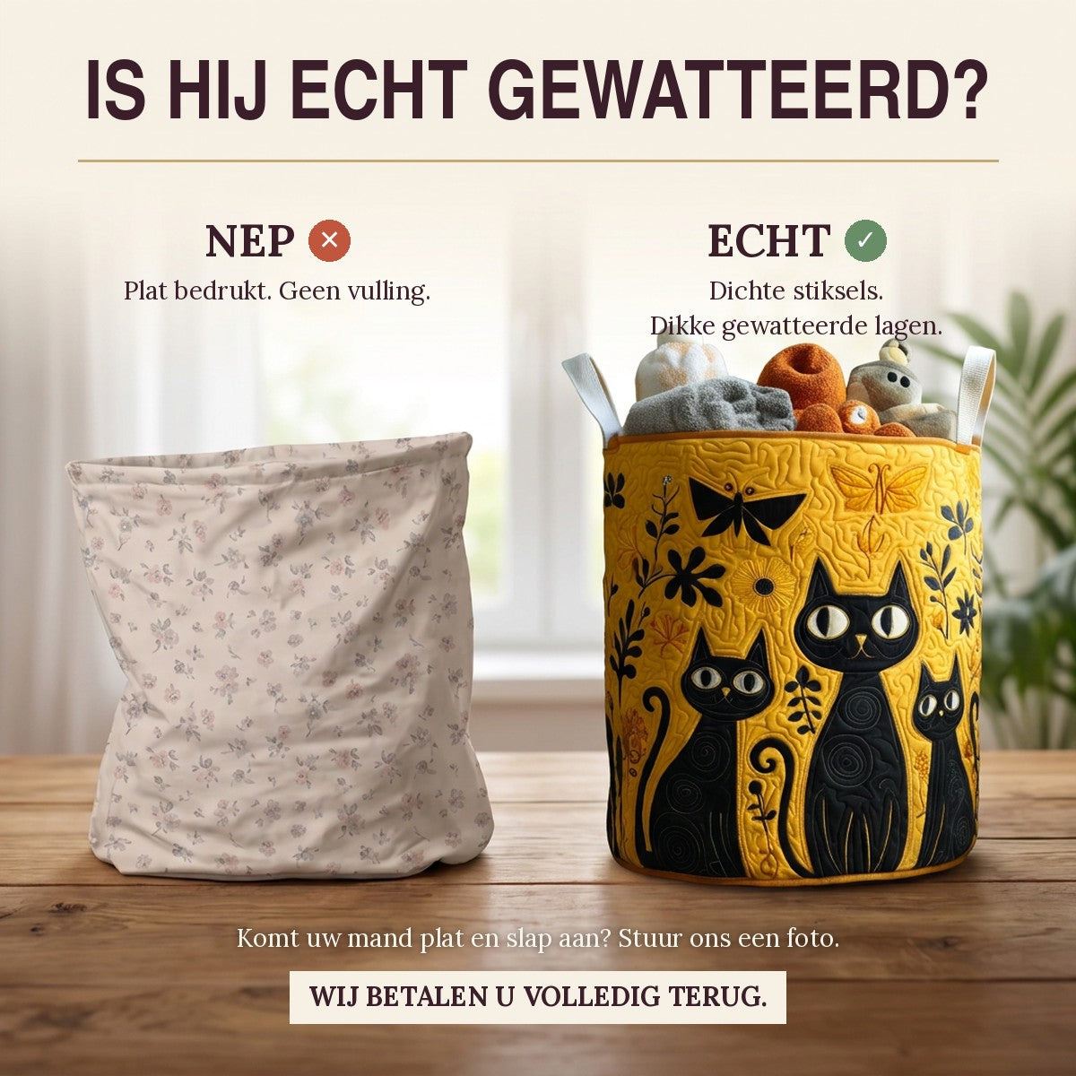 Gewatteerde wasmand Kattenfamilie