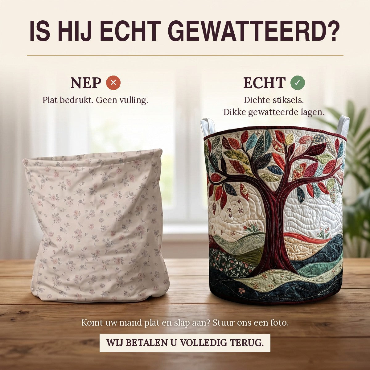 Gewatteerde wasmand Gloeiende boom
